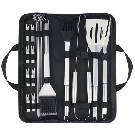 20PCS Barbecue Utensils, Grill Tools, Heavy Duty Stainless Steel