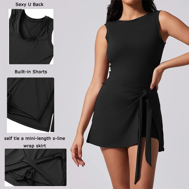VITALINOVO Tennis Dress for Women with Built in Shorts