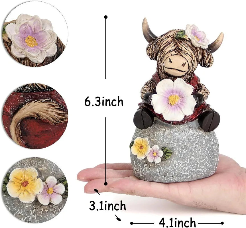 New Release Charming Highland Cow Statue - Outdoor Garden