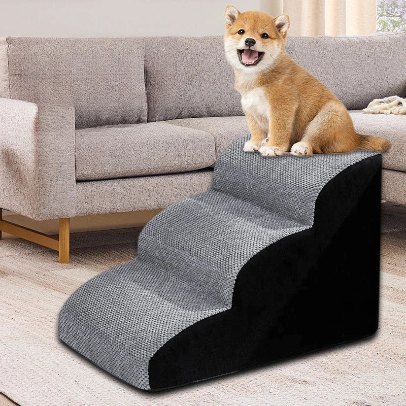 Pet Stairs 2/3 Steps - Memory Foam Dog Ramp with Non-Slip Washable Cover - Deribla Store