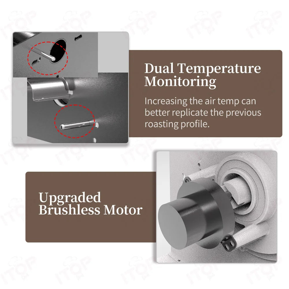 Coffee Roaster Electric 500g IT-CBR-2 - 4 Modes ITOP Artisan - Deribla Store