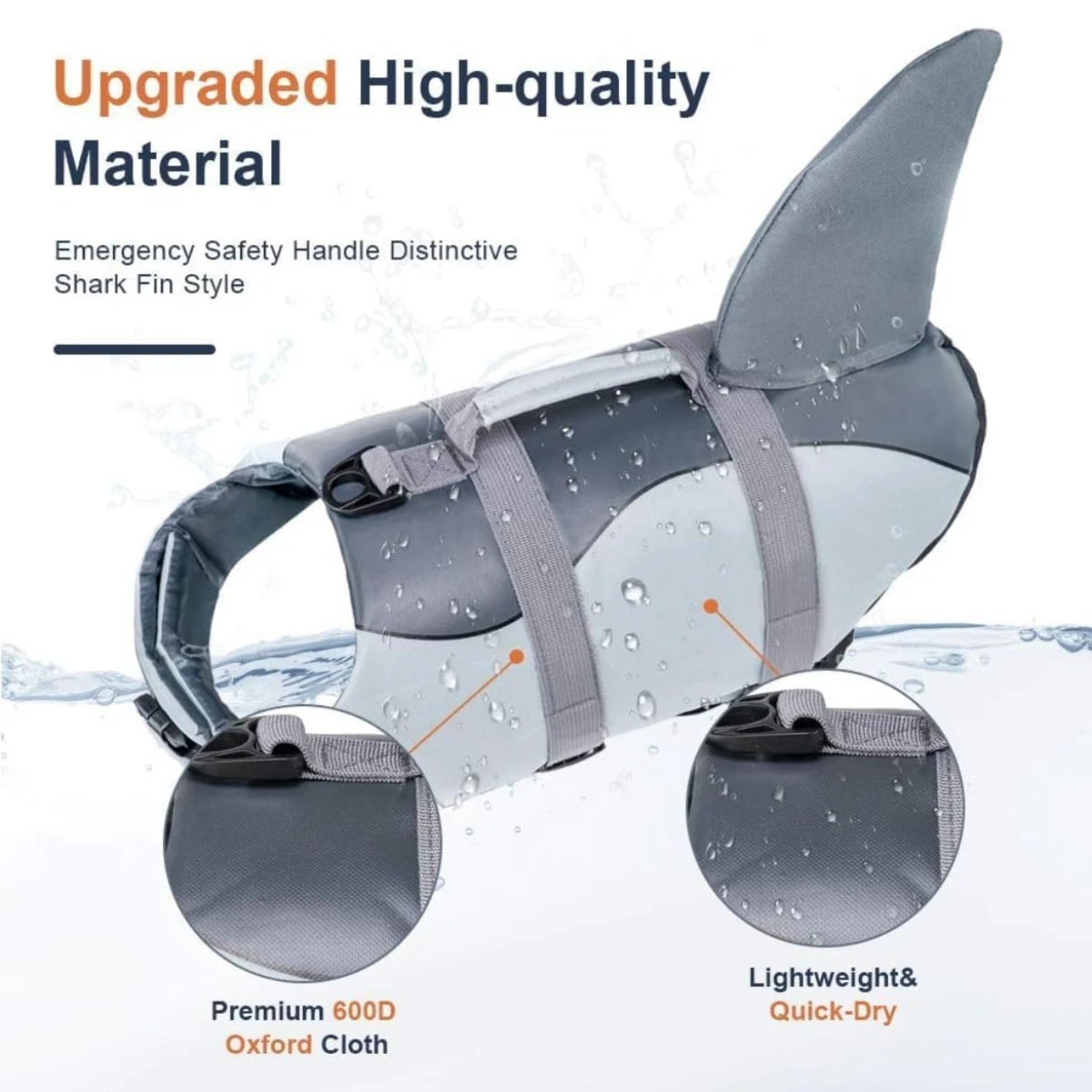 Dog Life Jacket - Adjustable High Buoyancy Swim Vest with Rescue Handle - Deribla Store