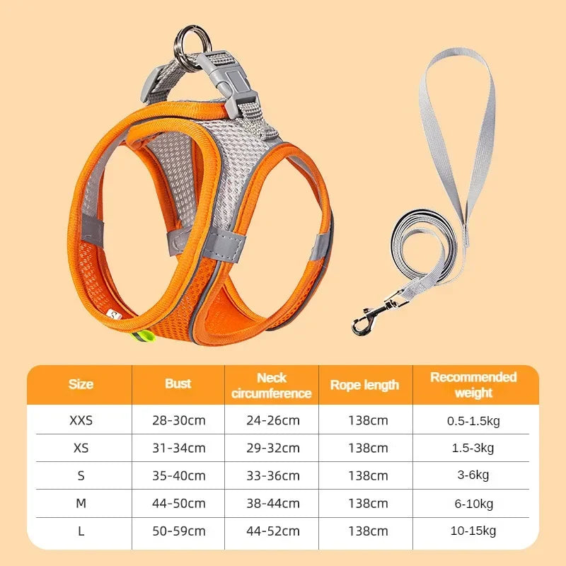 Adjustable Puppy Harness & Leash Set - Soft Vest for Small Dogs, Chihuahuas & French Bulldogs - Deribla Store