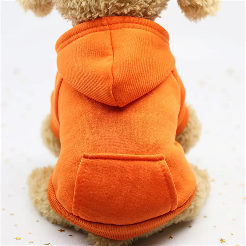 Winter Dog Hoodie with Pocket - Warm Cotton Sweatshirt for Small Dogs & Cats - Deribla Store