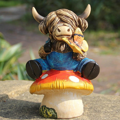 New Release Charming Highland Cow Statue - Outdoor Garden