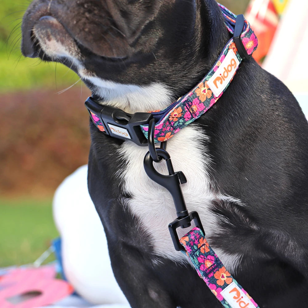 Floral Dog Collar - Adjustable Nylon Flower Print for Small to Large Dogs - Deribla Store