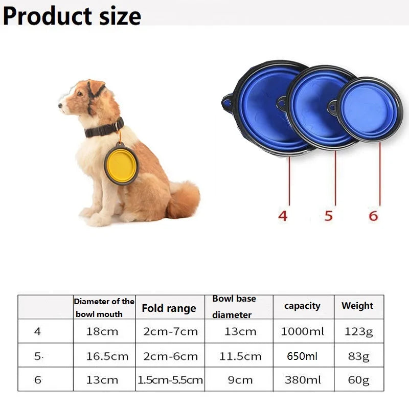 Collapsible Dog Bowl - Portable Silicone Travel Pet Food & Water Bowl - Deribla Store