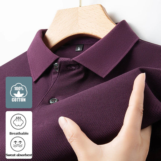 Men's 100% Cotton Polo Shirt Summer Fashion Casual Short