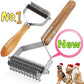 Professional Dog Dematting Comb - Wooden Handle Knot Remover Brush for Dogs & Cats - Deribla Store