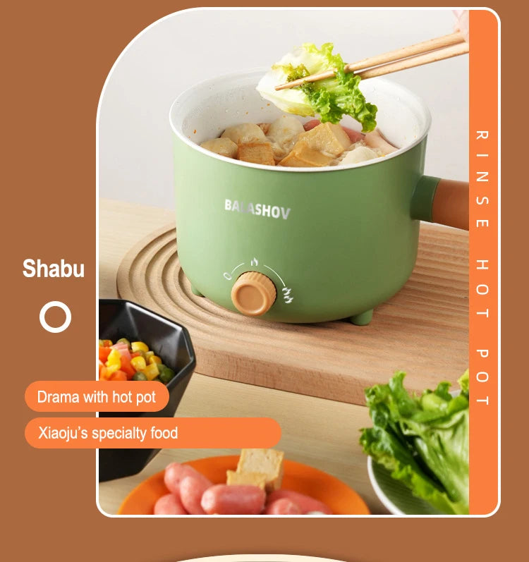 Electric Multifunction Cooker - 1.5L Mini Hot Pot with Non-Stick Pan (110V/220V) - Deribla Store