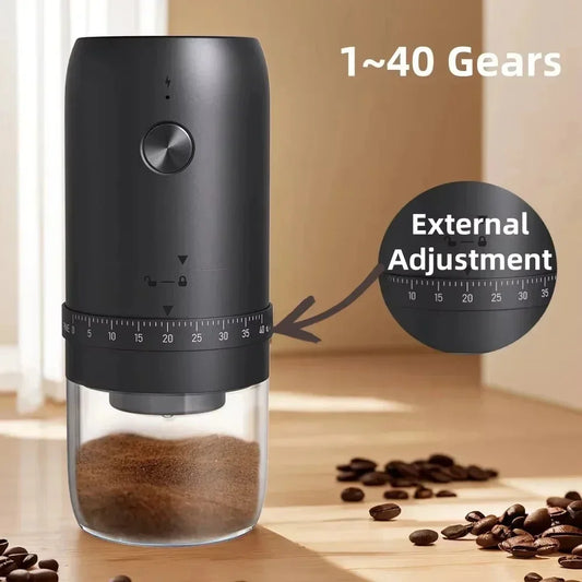 Portable USB Coffee Grinder 40 Gears - Rechargeable Electric - Deribla Store