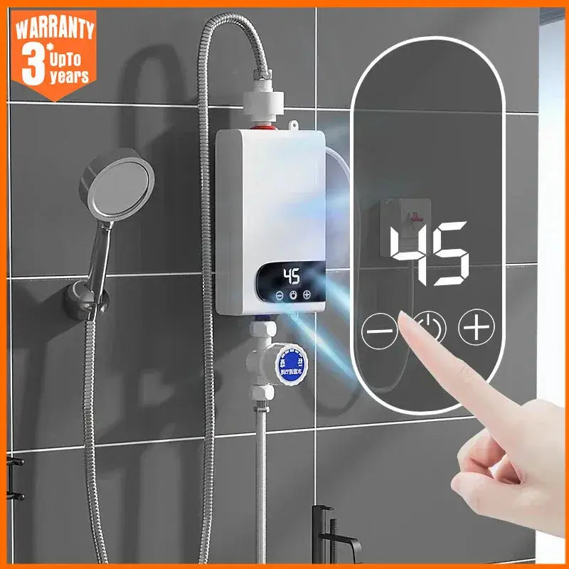 5500W Instant Electric Water Heater - 220V Tankless Hot Water Heater for Bathroom & Kitchen with LCD display