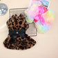 Winter Pet Clothes - Plush Leopard Print Dress Coat for Small Dogs & Cats - Deribla Store