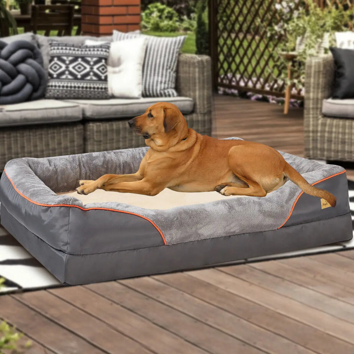 Orthopedic Dog Bed - Memory Foam Pet Bed with Removable Cover & Bolster (L-3XL) - Deribla Store