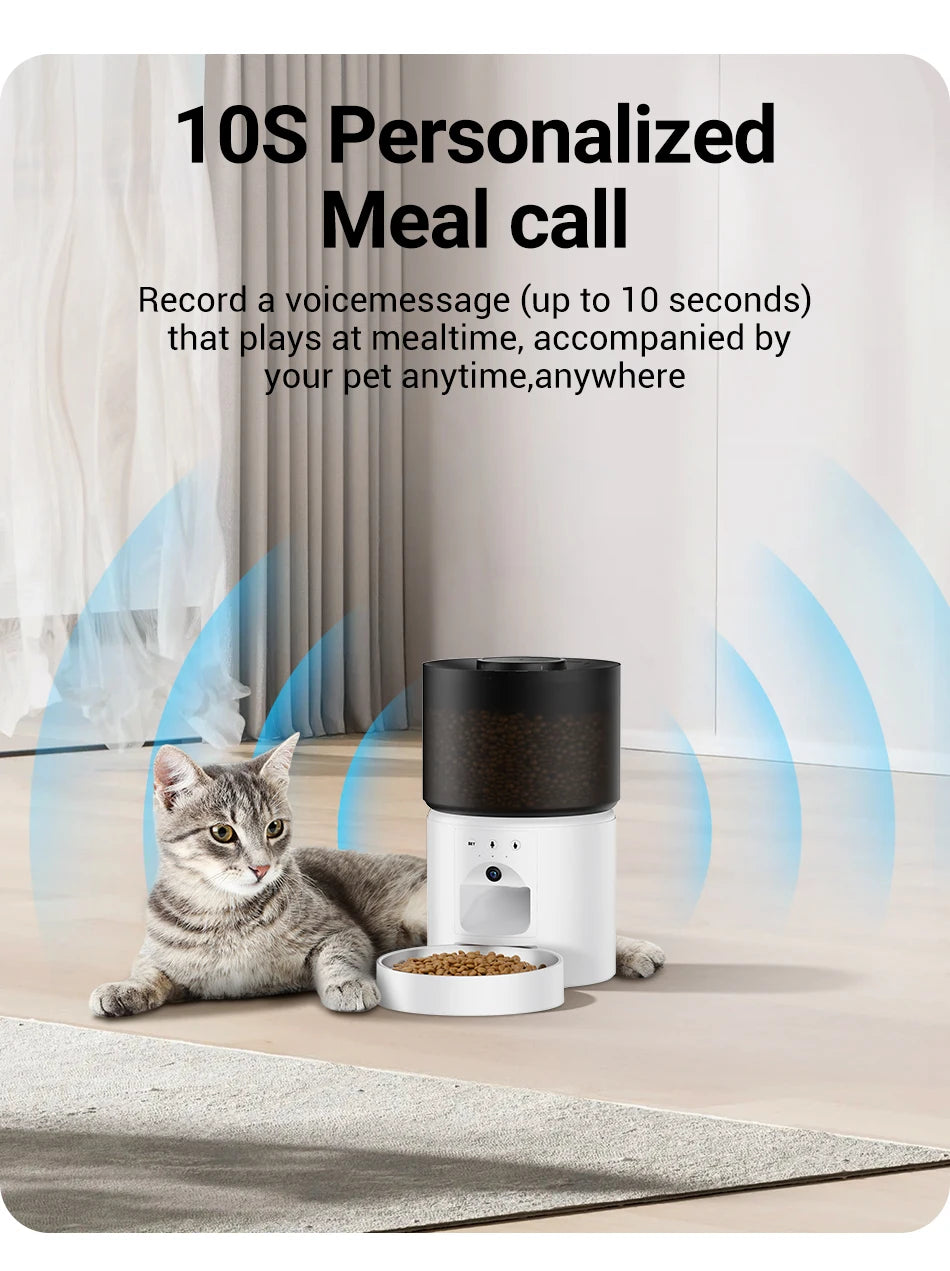 Smart Automatic Pet Feeder with HD Camera - WiFi App Control Food Dispenser for Cats & Dogs - Deribla Store