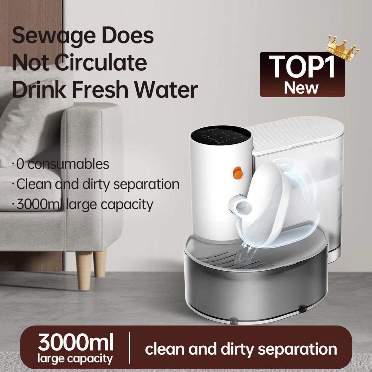 Pet Water Dispenser - Smart Wireless Rechargeable Fountain - Deribla Store