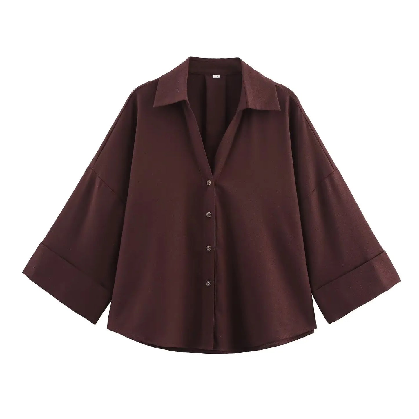 HipSeam Wide Sleeved Shirt Women Spring Asymmetric Hem
