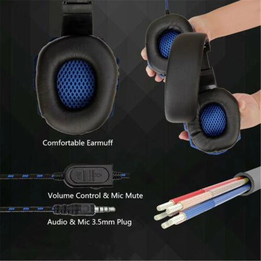 3.5mm Wired Gaming Headphones With Microphone 120° Adjustable