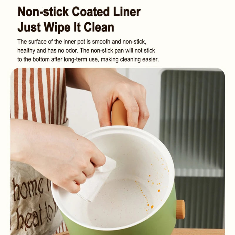 Electric Multifunction Cooker - 1.5L Mini Hot Pot with Non-Stick Pan (110V/220V) - Deribla Store