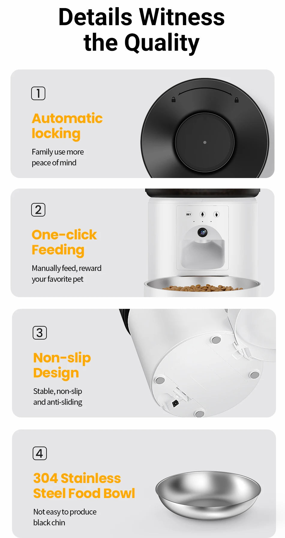 Smart Automatic Pet Feeder with HD Camera - WiFi App Control Food Dispenser for Cats & Dogs - Deribla Store