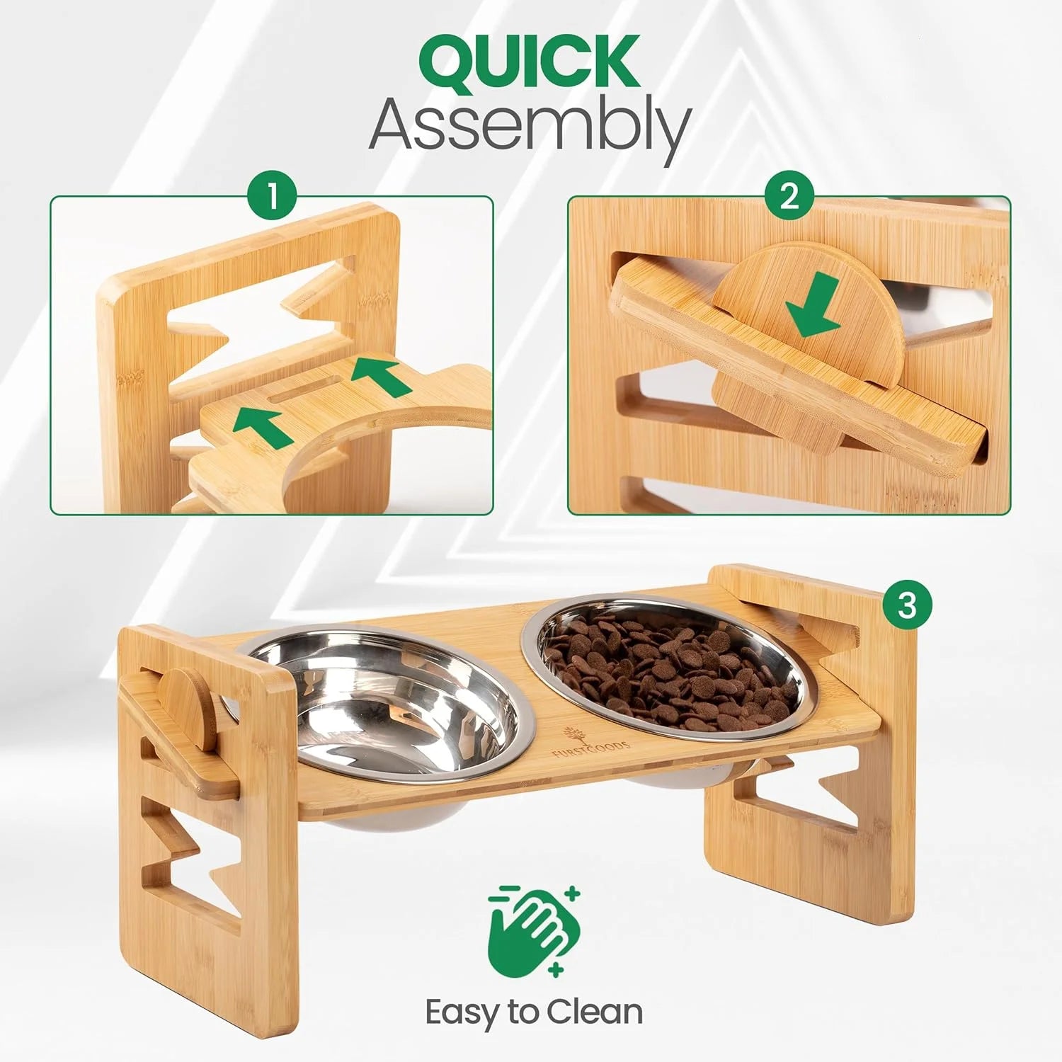 Elevated Dog Cat Bowls - Adjustable Raised Stand with Double Stainless Steel Bowls - Deribla Store