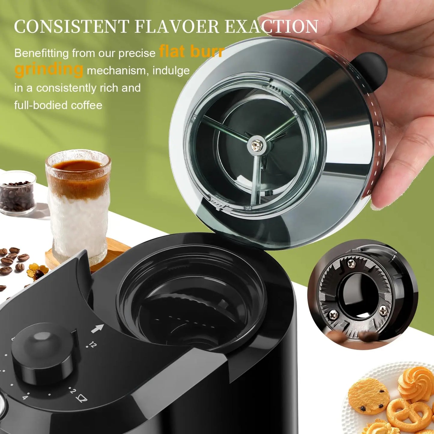 Burr Coffee Grinder Electric - 28 Settings Espresso French Press - Deribla Store