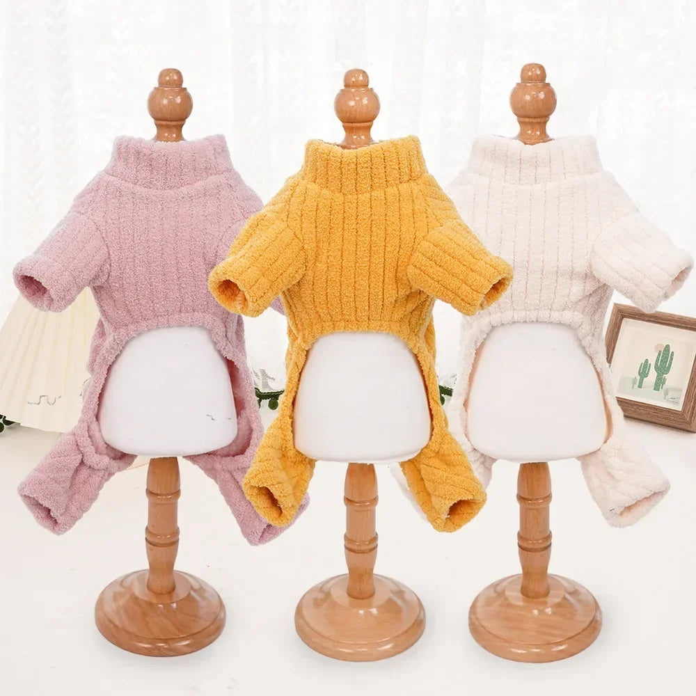 Winter Pet Plush Dog Jumpsuit