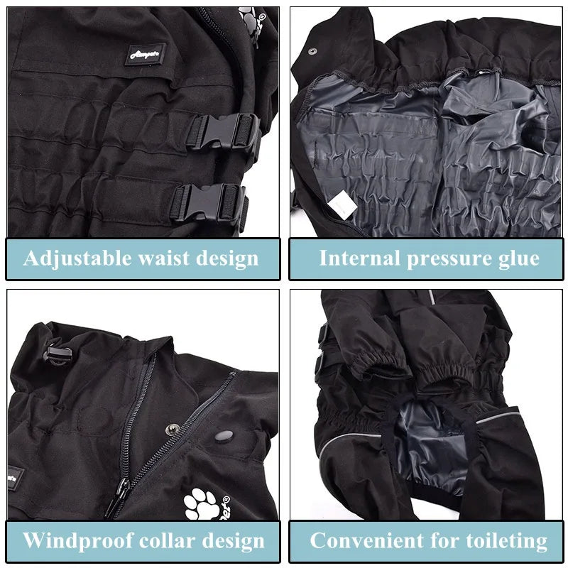 Waterproof Dog Raincoat - Reflective Winter Jacket with Hood for Small to Large Dogs - Deribla Store