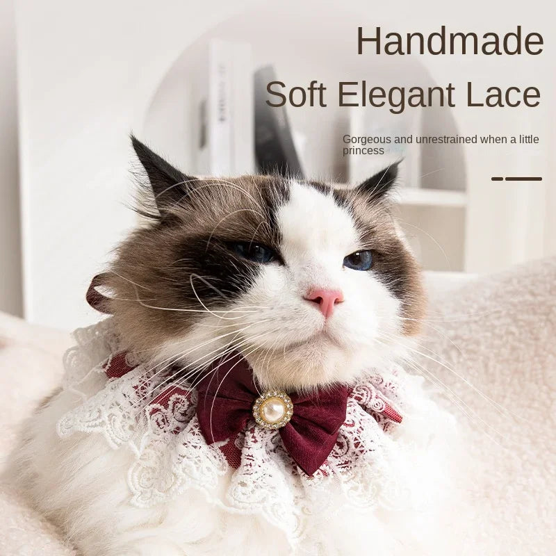Pearl Lace Bowtie Collar