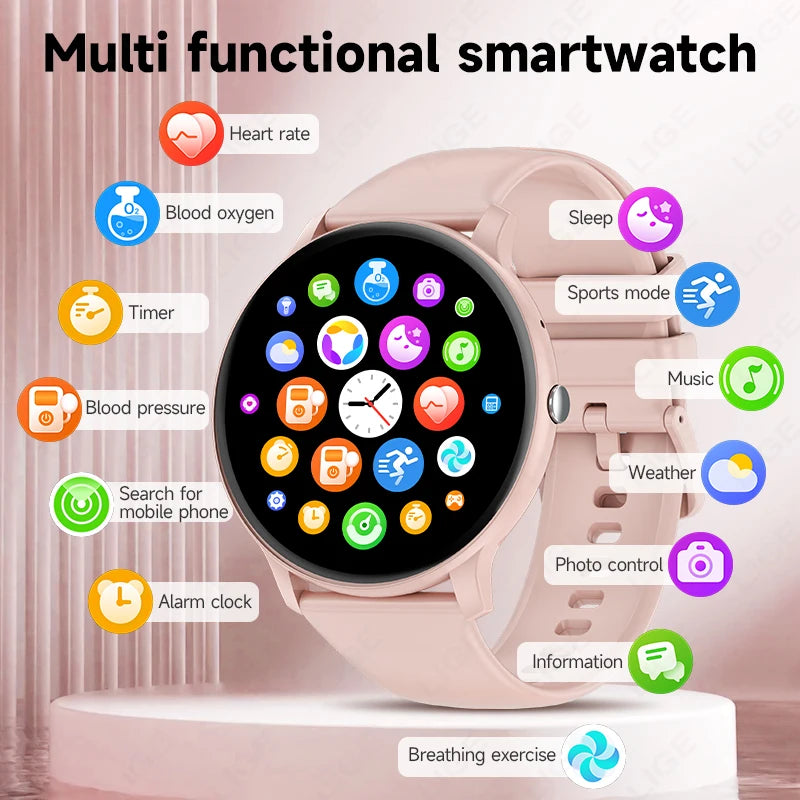 LIGE Smart Watch Women Men Bluetooth Call Sports Fitness Watches