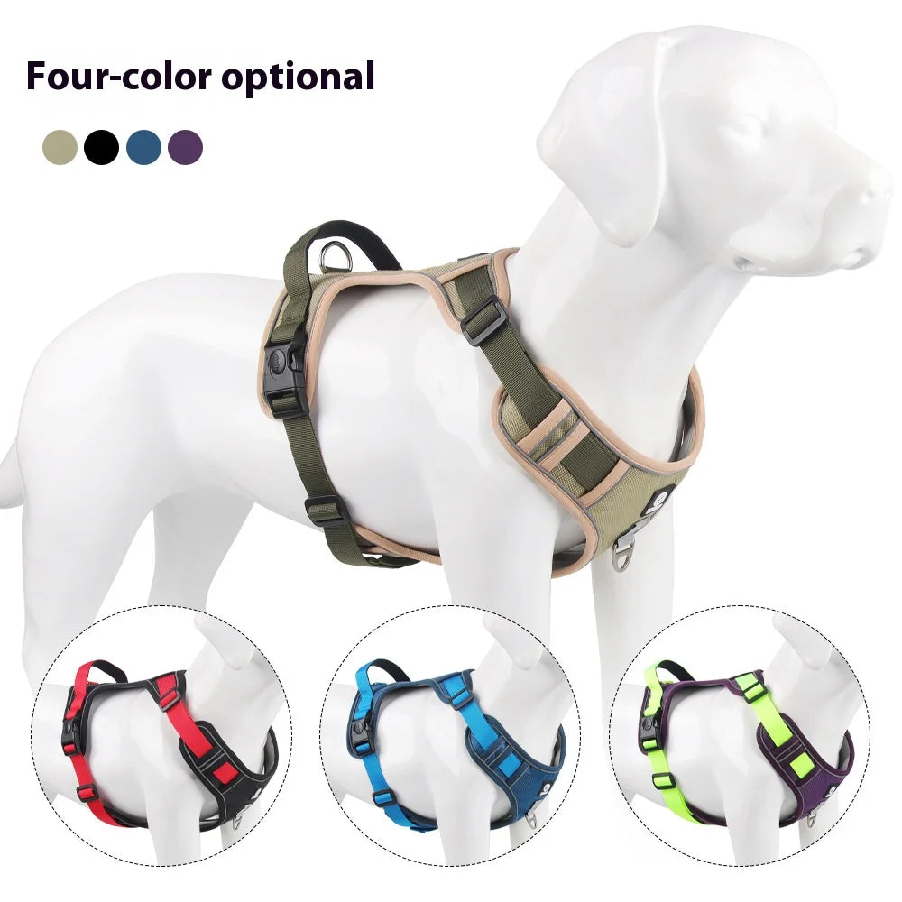 Anti-Pull Reflective Dog Harness - Multi-Point Adjustable No-Pull Vest - Deribla Store