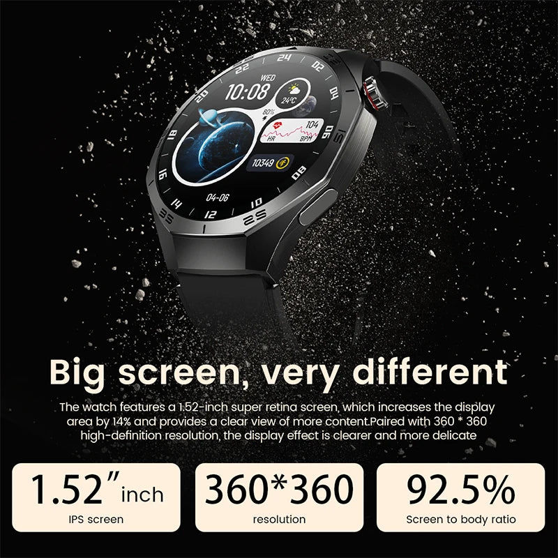 2025 New NFC Smart Watch Men HD AMOLED Screen GPS