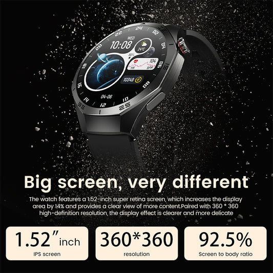 2025 New NFC Smart Watch Men HD AMOLED Screen GPS