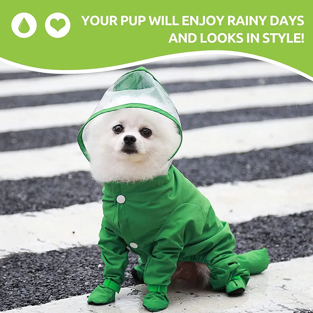 Pet Dog Raincoat - Waterproof Jumpsuit Overalls for Small Dogs & Puppies - Deribla Store