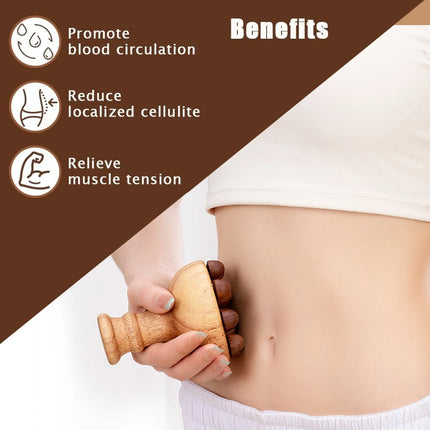 Wooden Mushroom Massager - Lymphatic Drainage & Body Therapy Tool