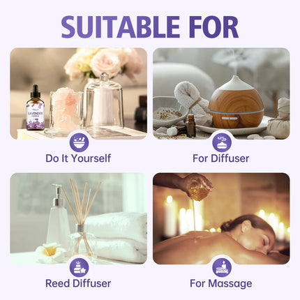 Lavender Essential Oil - Pure Aromatherapy 30ml/60ml/100ml