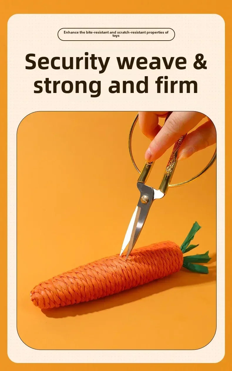 Fabric Carrot Cat Toy - Bite-Resistant Dental Cleaning Toy with Sound - Deribla Store