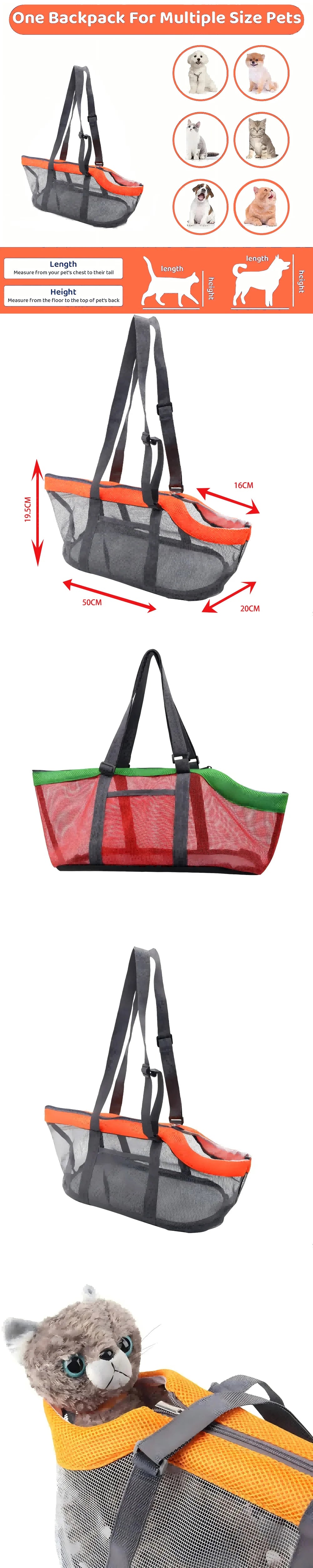 Breathable Mesh Pet Carrier Bag - Soft-Sided Sling Handbag for Small Dogs & Cats - Deribla Store