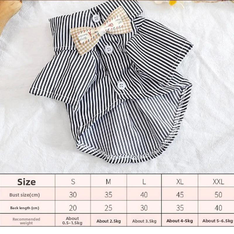 Summer Cat Shirt - Breathable Striped Vest for Cats & Small Dogs - Deribla Store