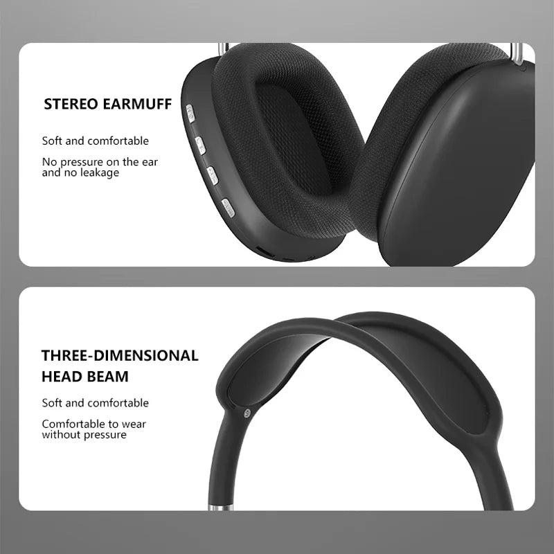 New P9 Wireless Bluetooth Headphones Noise Cancelling with Microphone