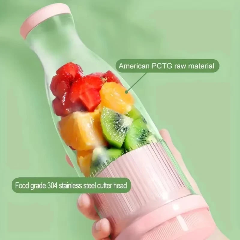 Electric Juicer Cup 6 Blades Blender Milkshake Machine USB Portable Fruit Milk Mixing Tool Mini Fresh Juice Blender - Deribla Store