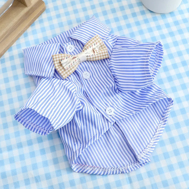 Summer Cat Shirt - Breathable Striped Vest for Cats & Small Dogs - Deribla Store