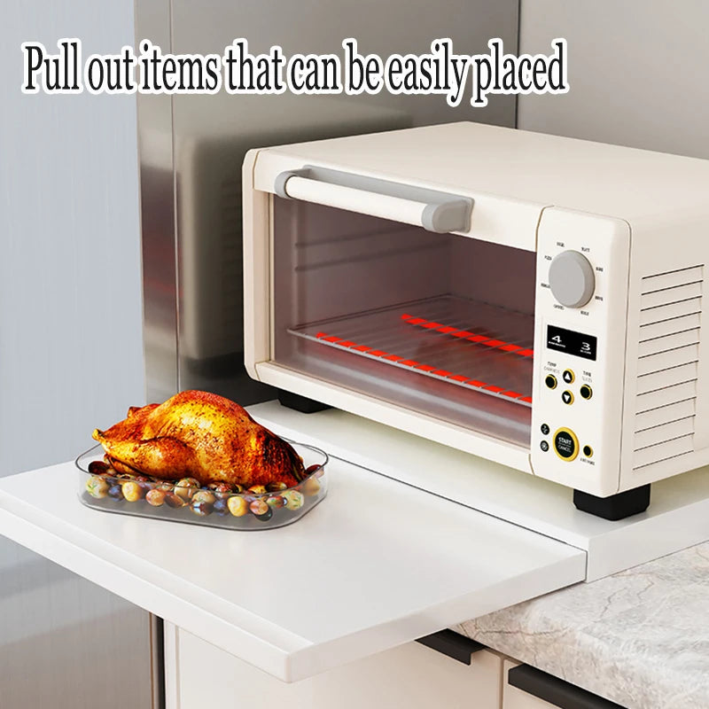 Kitchen Microwave Storage Rack - Pull-Out Drawer Organizer - Deribla Store