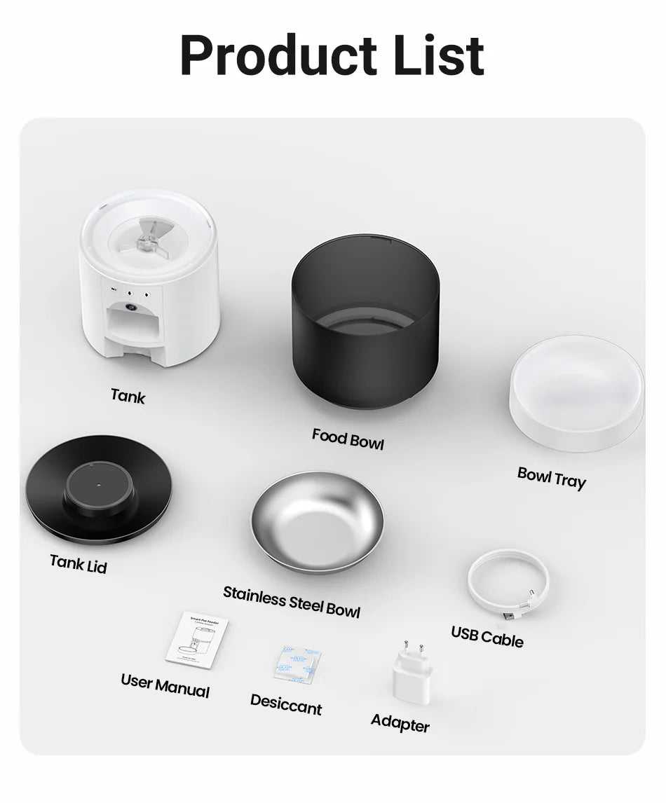 Smart Automatic Pet Feeder with HD Camera - WiFi App Control Food Dispenser for Cats & Dogs - Deribla Store