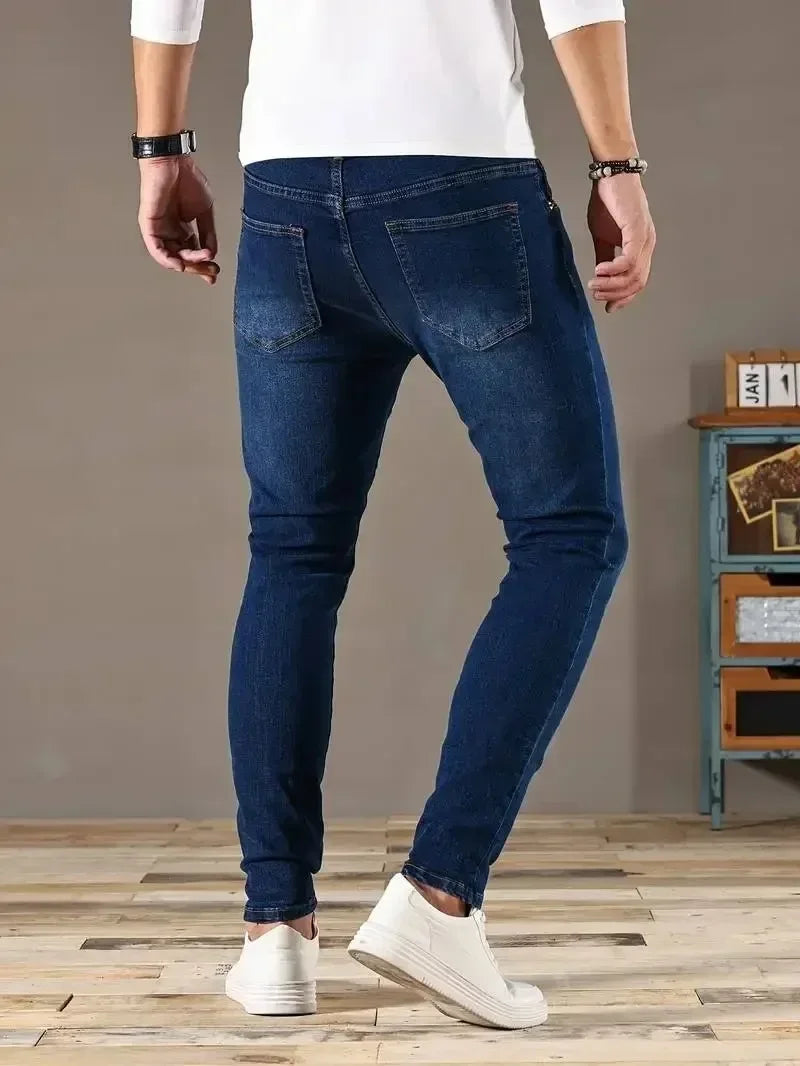2025 Spring New Mens Slim Fit Classic Skinny Jeans Casual Street