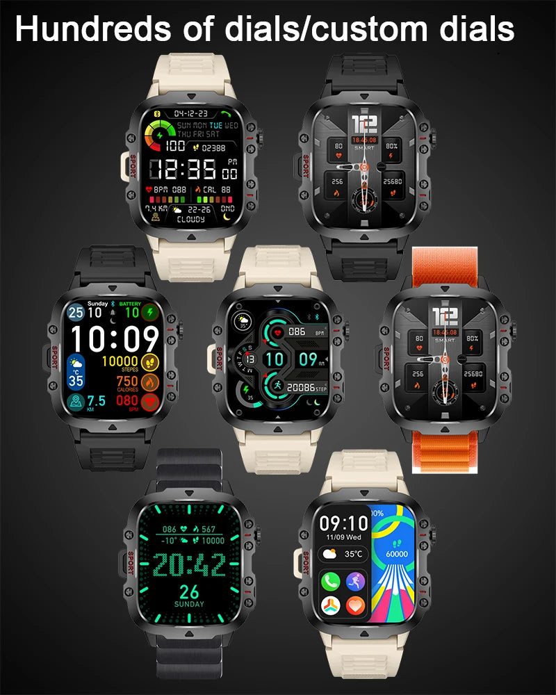 2025 New For Men Military Smart Watch Men IP68 5ATM Outdoor
