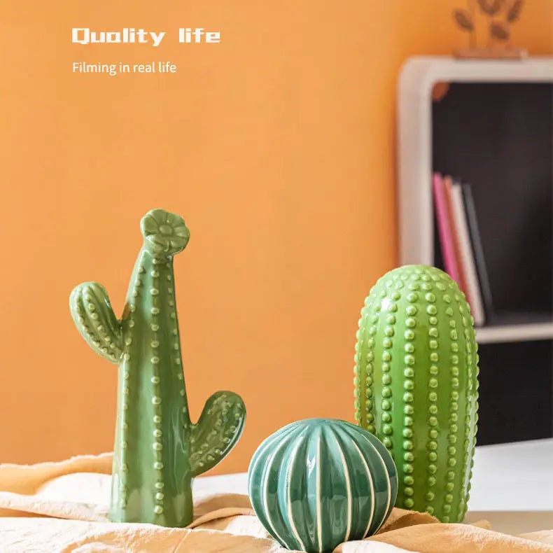 Nordic Ceramic Handicrafts Simulation Cactus Ornaments Art Decorative