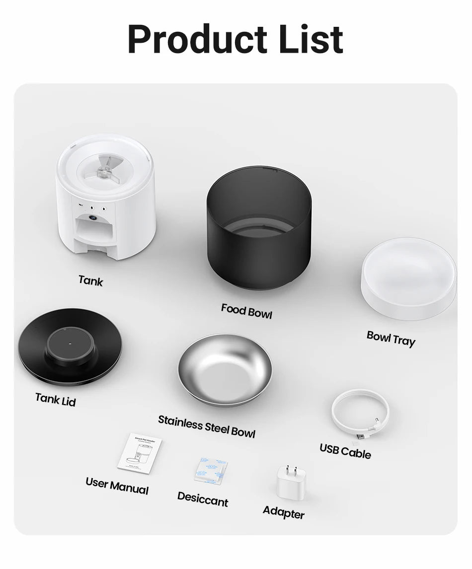 Smart Automatic Pet Feeder with HD Camera - WiFi App Control Food Dispenser for Cats & Dogs - Deribla Store