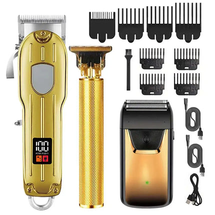 Hair Clipper & Beard Trimmer Set - Rechargeable Barber Kit