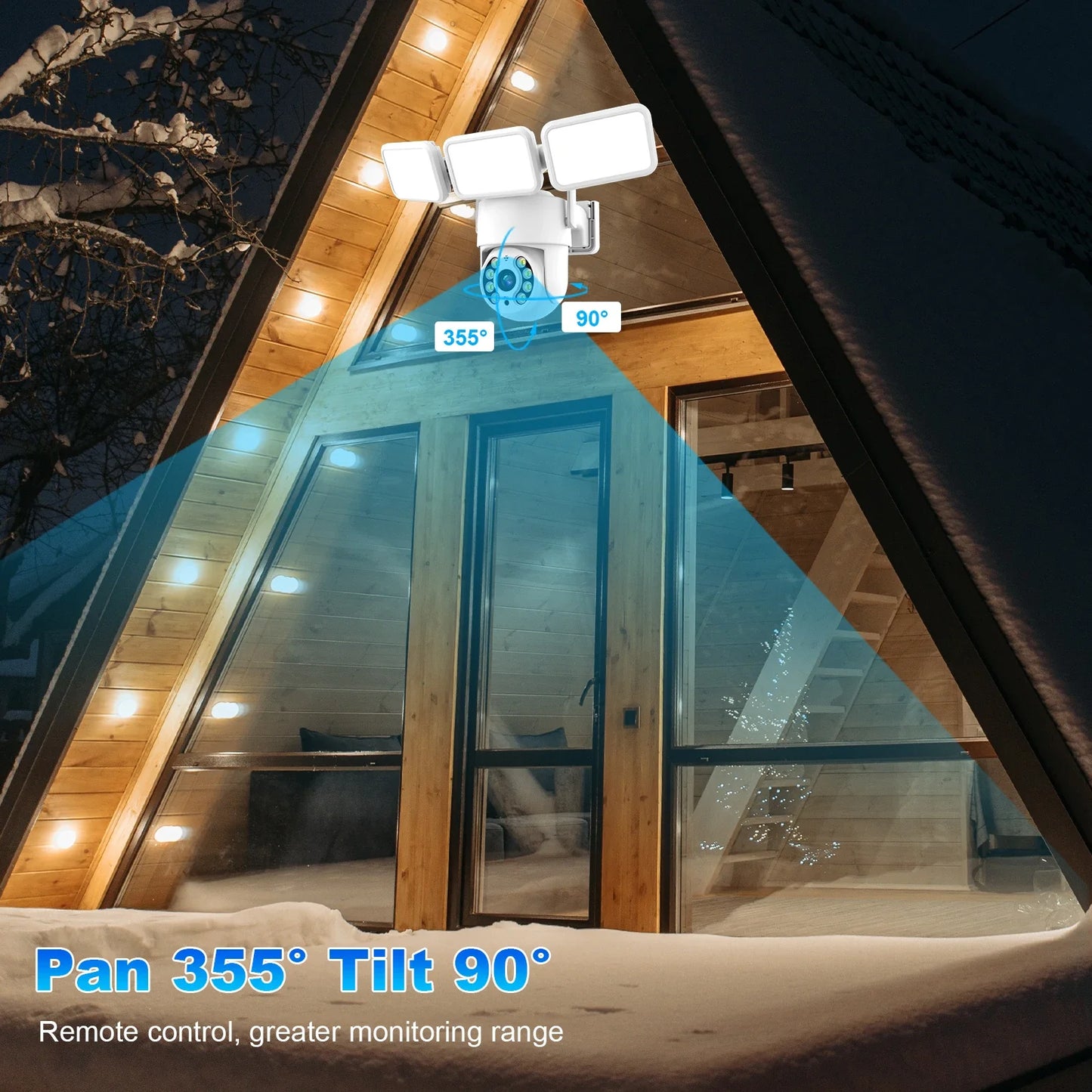 Caméra Floodlight WiFi PTZ 4MP - AI Tracking Night Vision